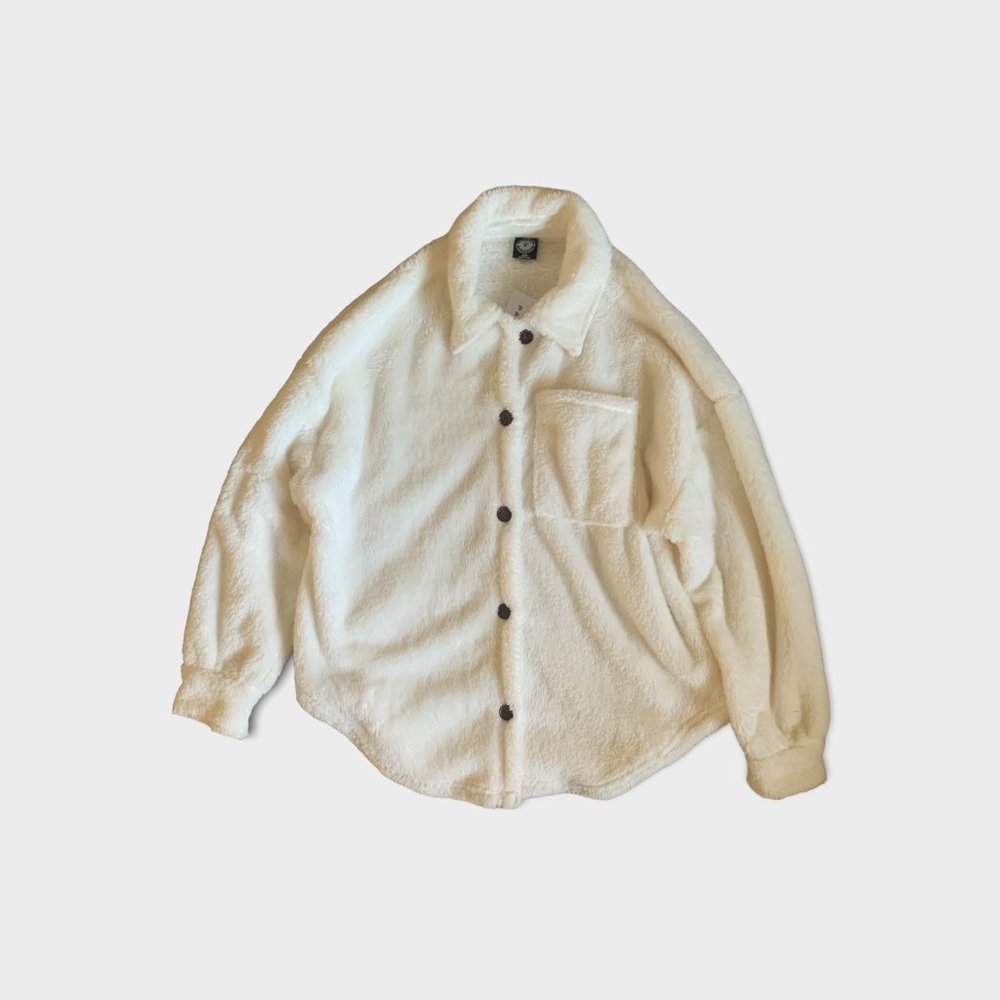 NEW PacSun Homecoming Sherpa Button Down Shacket